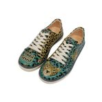 Erkek Vegan Deri Bej Sneakers - Lion King Tasarım