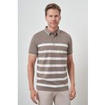 Erkek Vizon Trend Rınger Polo Yaka T-Shirt