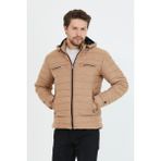 Erkek Vizyon Dar Kesim Kapüşonlu Süet Mont - 3XL