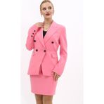 Erkek Yaka Çapraz Ceket-Pembe - 36