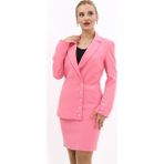 Erkek Yaka Düğme Detaylı Ceket-Pembe - 40