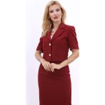 Erkek Yaka Kısa Ceket-Bordo - 42