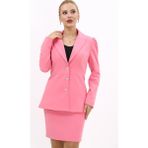 Erkek Yaka Kolu Büzgülü Ceket-Pembe - 44