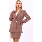 Erkek Yaka Kuruvaze Blazer Ceket-Kahve - 40