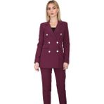 Erkek Yaka Kuruvaze Blazer Ceket-Mürdüm - 42