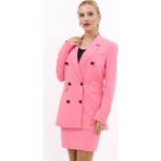 Erkek Yaka Kuruvaze Blazer Ceket-Pembe - 34