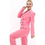 Erkek Yaka Kuruvaze Kısa Ceket-Pembe - 44