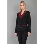 Erkek Yaka Kuruvaze Konbin Renkli Ceket-Bordo - 40