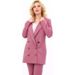 Erkek Yaka Kuruvaze Uzun Ceket-Rose - 44
