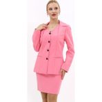 Erkek Yaka Yelek Ceket-Pembe - 44