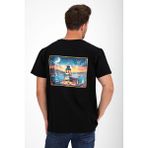 Erkek Yapay Zeka Tasarım Sırt Aplike Özel Baskılı %100 Pamuklu Penye Regular Fit T-Shirt (Kızkulesi) - Siyah - XL