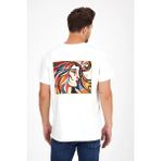 Erkek Yapay Zeka Tasarım Sırt Aplike Özel Baskılı %100 Pamuklu Penye Regular Fit T-Shirt (Pikasso) - Beyaz