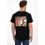 Erkek Yapay Zeka Tasarım Sırt Aplike Özel Baskılı %100 Pamuklu Penye Regular Fit T-Shirt (Pikasso) - Siyah - XL