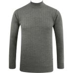 Erkek Yarım Balıkçı Kazak Desenli Çelik Örgü Klasik Kalıp - 5204B - Gri - 2XL