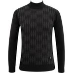 Erkek Yarım Balıkçı Kazak Desenli Çelik Örgü Klasik Kalıp - 5207B - Siyah - XL