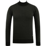 Erkek Yarım Balıkçı Kazak Desenli Çelik Örgü Regular Kalıp - 5206B - Siyah - 2XL