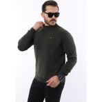 Erkek Yarım Balıkçı Yaka Triko Kazak - Haki