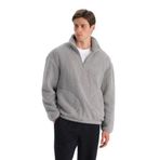 ERKEK YARIM FERMUARLI SWEATSHIRT Açık Gri