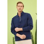 Erkek Yarım Fermuarlı Sweatshirt Lacivert
