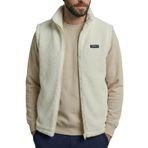 Erkek Yelek İçi Şardonlu Sherpa Peluş Yelek Tam Fermuarlı Cepli Kuzu Outdoor Yelek Ekru 2XL