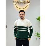 Erkek Yeni Sezon Bisiklet Yaka Akrilik Triko Kazak Regular Kalıp - Yeşil - 2XL