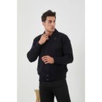 Erkek Yeni Sezon Büyük Beden Hakim Yaka Astarlı Çelik Örgü Triko Mont - 2XL - 01L-Lacivert