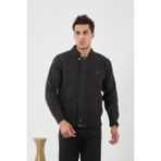Erkek Yeni Sezon Büyük Beden Hakim Yaka Astarlı Çelik Örgü Triko Mont - 3XL - Antrasit - Füme