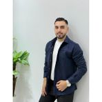 Erkek Yeni Sezon Süet Çıt Çıtlı Ceket Gömlek - Lacivert