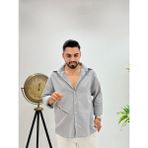 Erkek Yeni Sezon Ütü Gerektirmeyen Krinkıl Gömlek - Gri - XL