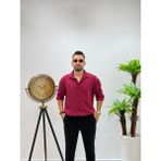 Erkek Yeni Sezon Uzun Kol Gömlek Regular Kalıp Terletme Yapmaz Göbek Göstermez - Bordo