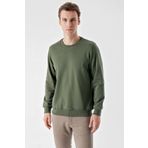Erkek Yeşil Basic Bisiklet Yaka Sweat-Shirt