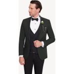 Erkek Yeşil Slim Fit Şal Yaka Yelekli Damatlık - 62 / 6