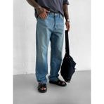 Erkek Yıkamalı Baggy Fit Jean Pantolon Açık Mavi - 31