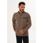 Erkek Yıldızlı Patlı Kahverengi Pijama Takımı 8033