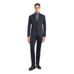 Erkek Yün Karışımlı Jarse Kumaş Slim Fit Tek Düğmeli Düz Paça Lacivert Takım Elbise EM000479 TE11061-UB109