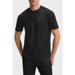Erkek Yuvarlak Yaka Kısa Kol Tamamı Basklı Regular Fit Siyah T-Shirt 50559821-001