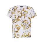 Erkek Yuvarlak Yaka Kısa Kollu Pamuklu Grafik Desenli Beyaz-Altın T-Shirt 78GAH6S0JS458-G03