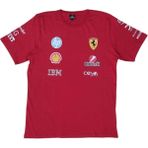 Erkek Yuvarlak Yakalı Ferrari Yazılı Baskılı Kısa Kollu Kırmızı Tişört Ety-Frhp - 2XL
