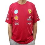 Erkek Yuvarlak Yakalı Ferrari Yazılı Baskılı Kısa Kollu Kırmızı Tişört Ety-Frhp - XL