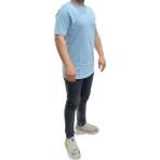 Erkek Yuvarlak Yakalı Yazılı Baskılı Kısa Kollu Mavi Tişört Ety-Alp - 2XL