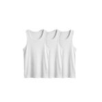 Erkek%100 Pamuklu Basic Fitilli Sporcu Atlet 3'lu Set Beyaz