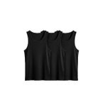 Erkek%100 Pamuklu Basic Fitilli Sporcu Atlet 3'lu Set Siyah