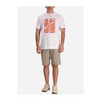 Erkek%100 Pamuklu Desenli Yuvarlak Yakalı Kısa Kollu Beyaz-Turuncu T-Shirt 50538438-101