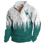 Erkekler Erkekler için Noel Tişörtü Çirkin Noel Kazak Ren Geyiği Komik Trendy Baskılı Uzun Kollu Kırmızı Noel Kazak Erkekler Komik, yeşil (Mint Green), 4XL