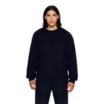 Erkekler İçin Gri Oversize Bisiklet Yaka Düz Triko Kazak Günlük Giyimde Konforlu Şık Tasarım -Lacivert-2XL