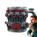 Erkekler için Havalı Kahve Kupaları | Yalıtımlı Kupa İçme Kahve Fincanı - Paslanmaz Çelik Drinkware 300ml, V6 & V8 Motor Masası Dekoru Araba Meraklıları için Doğum Günü, Babalar Günü