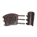 Erkekler için Ortaçağ Baskısı, Yetişkin Erkekler Cosplay Bracers | Cosplay için 1 çift vintage ortaçağ şövalye göbekleri | Rönesans moda için ayarlanabilir genişlik kabartmalı kol bileklik kostümü