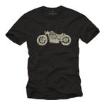 Erkekler İçin Vintage Biker Tişörtü - Motosiklet Giysileri - Siyah XXL