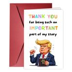Erkekler Kadınlar için Zarflı Boş Teşekkür Kartları, Komik Trump Teşekkür Kartı, Öğretmen Patron Arkadaşlar için Katlanabilir Koz Takdir Hediye Kartları. (MAL-T1)