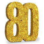 Erkekler ve Kadınlar için 80. Doğum Günü Süslemeleri, 80. Yıl Dönümü Süslemeleri, Glod Glitter Masa Süslemeleri için 80. Doğum Günü Orta Parçaları, 80 Numara Masa Üstü Dekoru